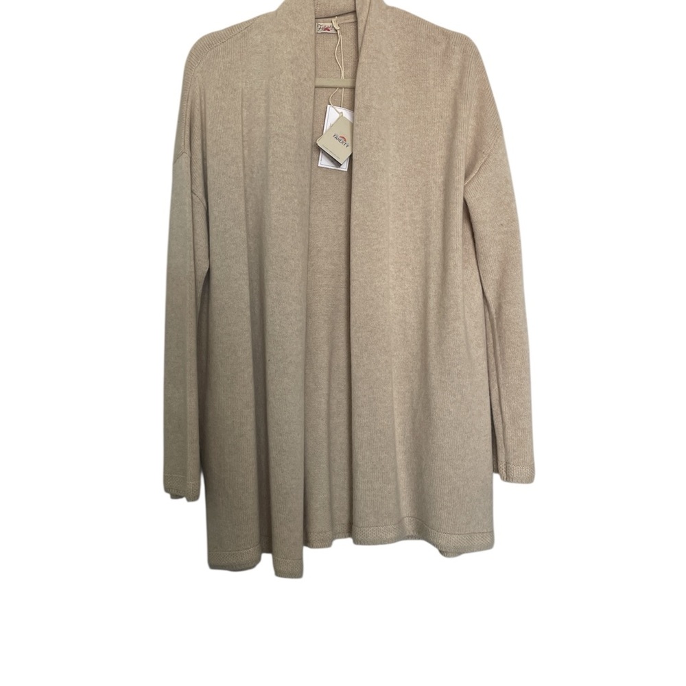 100% CASHMERE Women's Beige Open Front Cardigan